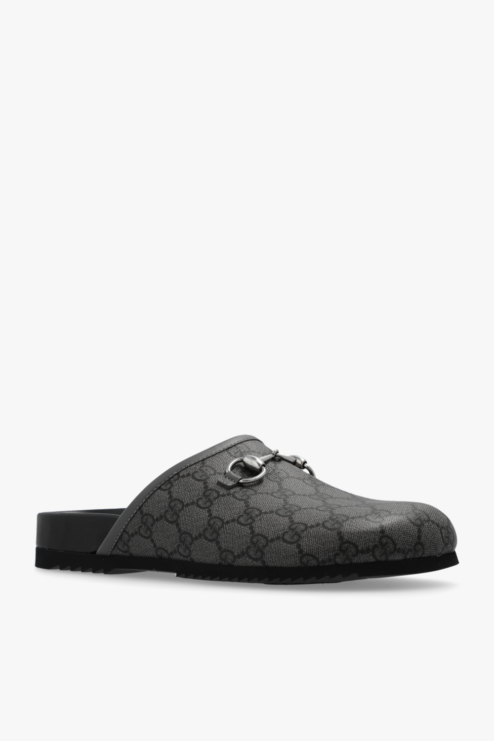 GUCCI　ミュール ホースビット〕メンズ ミュールベージュ＆ブルー GGデニム
